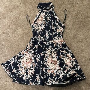 B Darlin Navy Floral Dress
